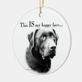 Labrador Happy Face Keramikornament (Links)