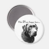Labrador Happy Face Magnet (Vorderseite/Rückseite)