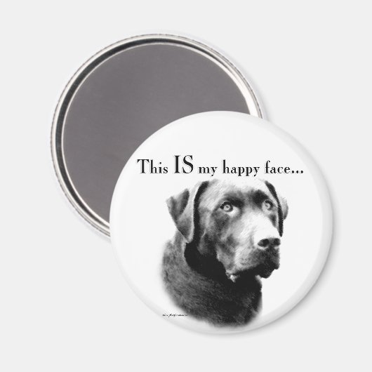 Labrador Happy Face Magnet (Vorderseite/Rückseite)