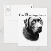 Labrador Happy Face Postkarte (Vorne/Hinten)