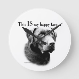 Labrador Happy Face Runde Wanduhr