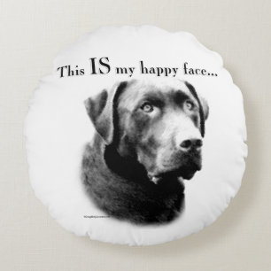 Labrador Happy Face Rundes Kissen
