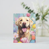 Labrador Happy Oaster Postkarte (Stehend Vorderseite)