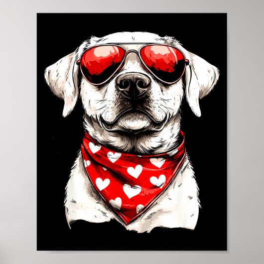 Labrador Heart Bandana Cool Lab Dog Lover Men Wome Poster (Vorne)