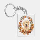 Labrador-Herbstkranz Schlüsselanhänger (Vorderseite links)