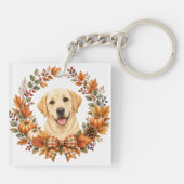 Labrador-Herbstkranz Schlüsselanhänger (Rückseite)