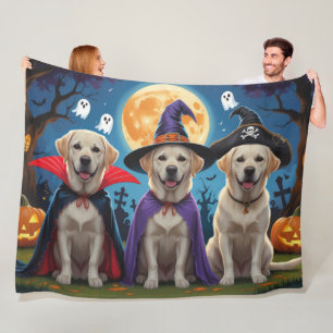 Labrador Hogs Pumpkin Halloween Funny Fleecedecke
