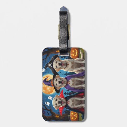 Labrador Hogs Pumpkin Halloween Funny Gepäckanhänger (Rückseite vertikal)