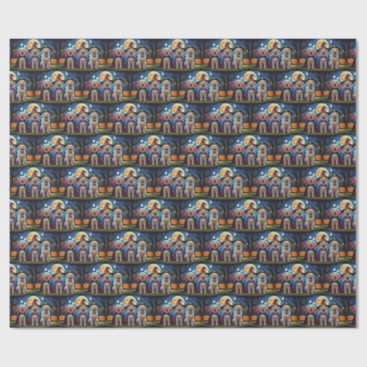 Labrador Hogs Pumpkin Halloween Funny Geschenkpapier (Flach)