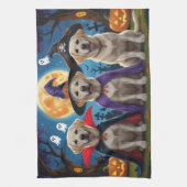 Labrador Hogs Pumpkin Halloween Funny Geschirrtuch (Vertikal)