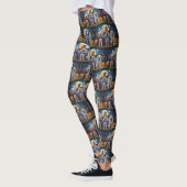 Labrador Hogs Pumpkin Halloween Funny Leggings (Links)