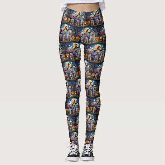Labrador Hogs Pumpkin Halloween Funny Leggings (Vorderseite)