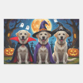 Labrador Hogs Pumpkin Halloween Funny Rechteckiger Aufkleber (Vorderseite)