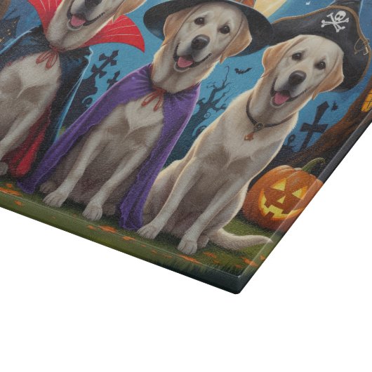 Labrador Hogs Pumpkin Halloween Funny Schneidebrett (Ecke)