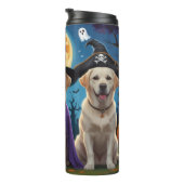 Labrador Hogs Pumpkin Halloween Funny Thermosbecher (Nach rechts gedreht)