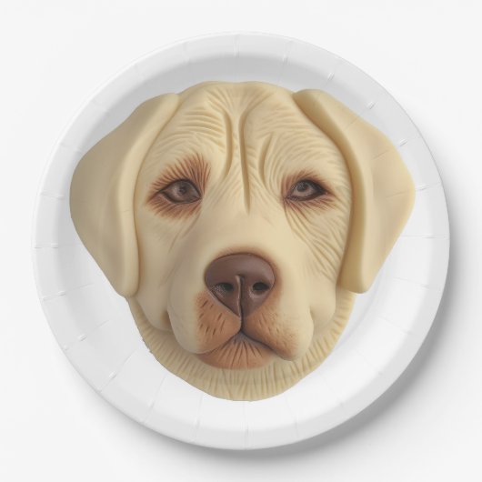 Labrador Hund 3D Inspiriert Pappteller (Vorderseite)
