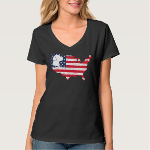 Labrador Hund 4. Juli Amerikanische Flaggen und S T-Shirt