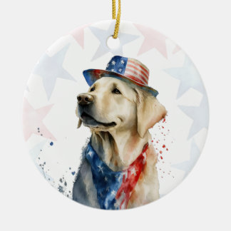 Labrador-Hund, 4. Juli Personalisiert Keramik Ornament