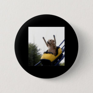 Labrador-Hund Achterbahn Lustiges Meme Button