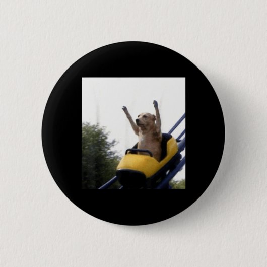 Labrador-Hund Achterbahn Lustiges Meme Button (Vorderseite)