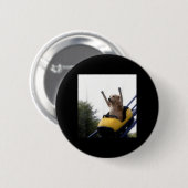 Labrador-Hund Achterbahn Lustiges Meme Button (Vorne & Hinten)