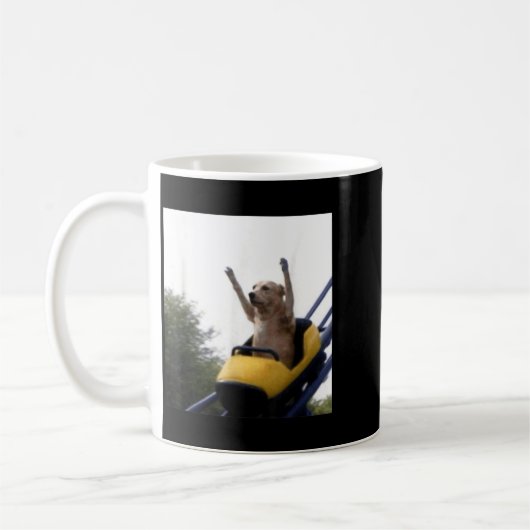Labrador-Hund Achterbahn Lustiges Meme Kaffeetasse (Links)