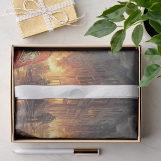 Labrador Hund als Feuerwehrhund - Seidenpapier (Geschenk)