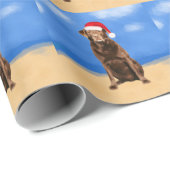 Labrador Hund am Strand Weihnachten Urlaub Geschenkpapier (Rolleneckpunkt)
