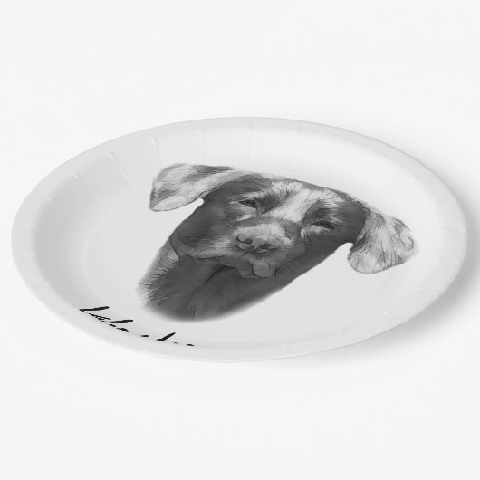 Labrador Hund attraktiv Pappteller (Schrägansicht)