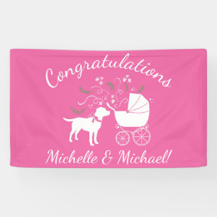 Labrador Hund Baby Dusche Blue Boy Labrador Banner