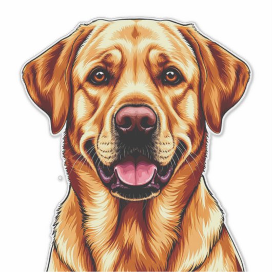 Labrador Hund Charming Illustration Aufkleber (Vorderseite)