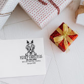 Labrador Hund Frohe Weihnachtsfeier Rücksendeadres Gummistempel
