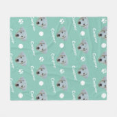 Labrador Hund, grüner Individuelle Name Fleecedecke (Vorderseite (Horizontal))