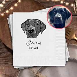 Labrador Hund Hand Zeichnend Personalisiert Ich tu Serviette