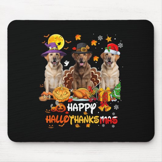 Labrador Hund Happy Halloween Erntedank Merry Ch Mousepad (Vorne)