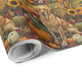 Labrador Hund Herbsternte Erntedank Geschenkpapier (Rolleneckpunkt)