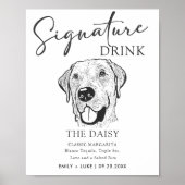 Labrador Hund Hochzeitsignatur Trinkzeichen Poster (Vorne)