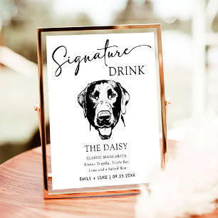 Labrador Hund Hochzeitsignatur Trinkzeichen Poster