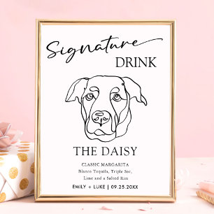 Labrador Hund Hochzeitsignatur Trinkzeichen Poster