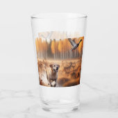Labrador/Hund im Herbst Entenjagd Glas (Rückseite)