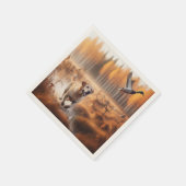Labrador/Hund im Herbst Entenjagd Serviette (Ecke)