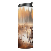 Labrador/Hund im Herbst Entenjagd Thermosbecher (Nach links gedreht)