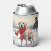 Labrador Hund im Schnee Weihnachten Dosenkühler (Kanne Vorderseite)