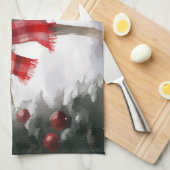 Labrador Hund im Schnee Weihnachten Geschirrtuch (Viertel Falte)