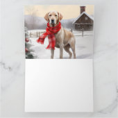 Labrador Hund im Schnee Weihnachten Karte (Innenseite)