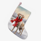 Labrador Hund im Schnee Weihnachten Kleiner Weihnachtsstrumpf (Vorderansicht (hängend))