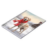 Labrador Hund im Schnee Weihnachten Notizblock (Linke Seite)