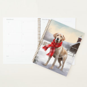 Labrador Hund im Schnee Weihnachten Planer