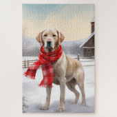 Labrador Hund im Schnee Weihnachten Puzzle (Vertikal)