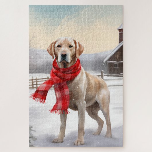 Labrador Hund im Schnee Weihnachten Puzzle (Vertikal)